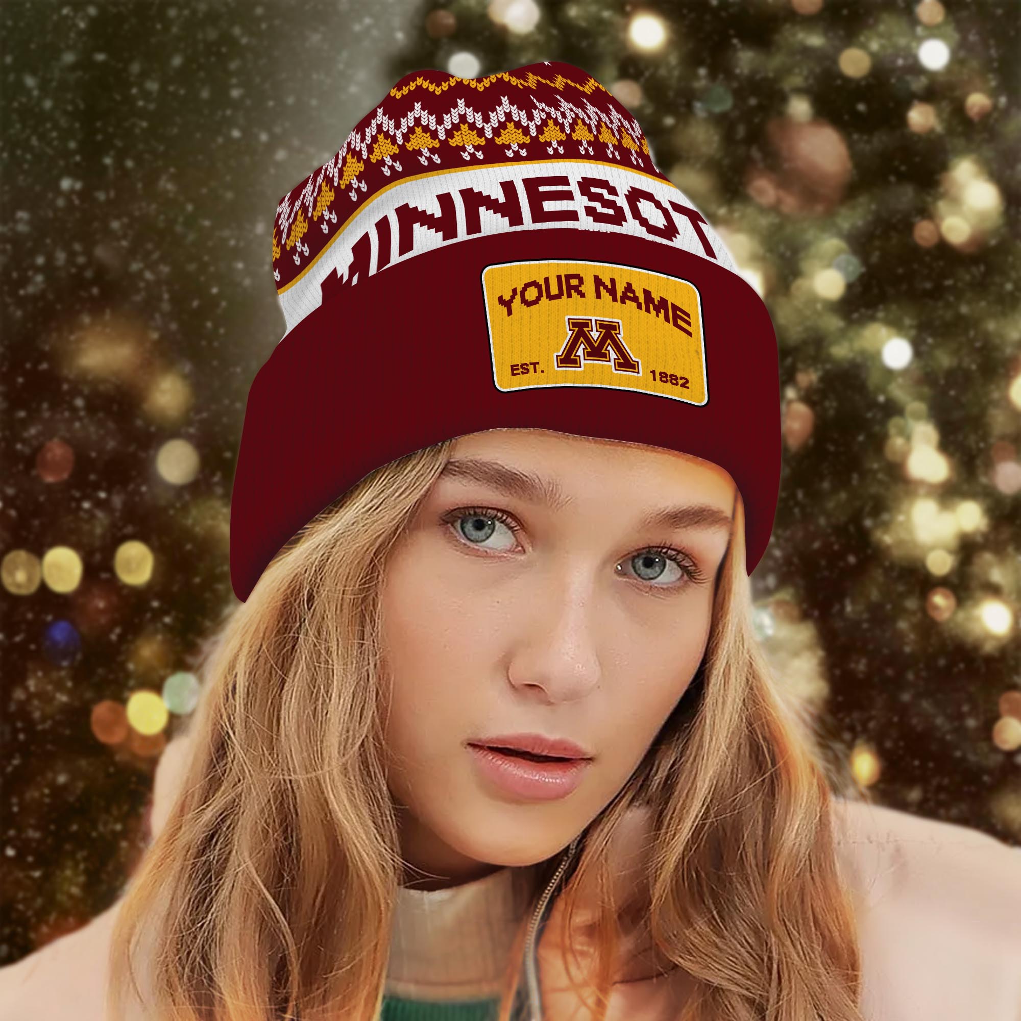 Sportswearmerch Minnesota Golden Gophers NCAA Christmas Beanie Hat For Fan