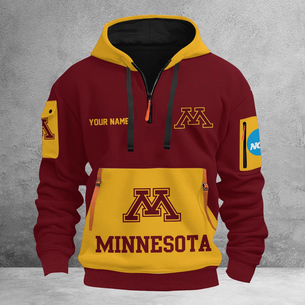 Sportswearmerch Minnesota Golden Gophers NCAA Half Zip Hoodie Personalized For Fan