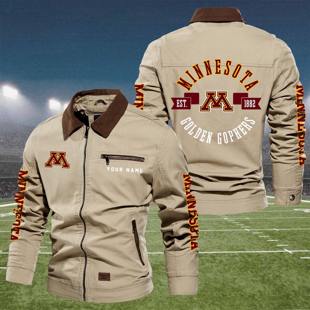 Sportswearmerch Minnesota Golden Gophers NCAA Lapel Jacket For Fan