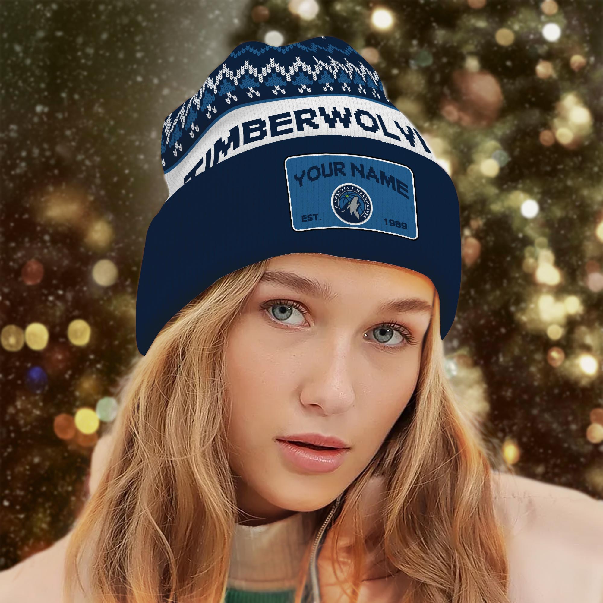 Sportswearmerch Minnesota Timberwolves NBA Christmas Beanie Hat For Fan