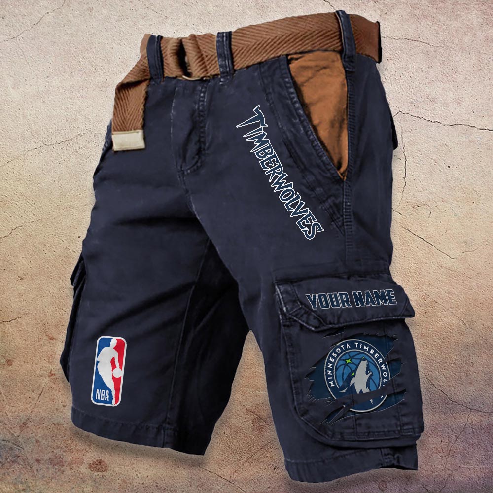 Sportswearmerch Minnesota Timberwolves NBA Denim Short For Fan