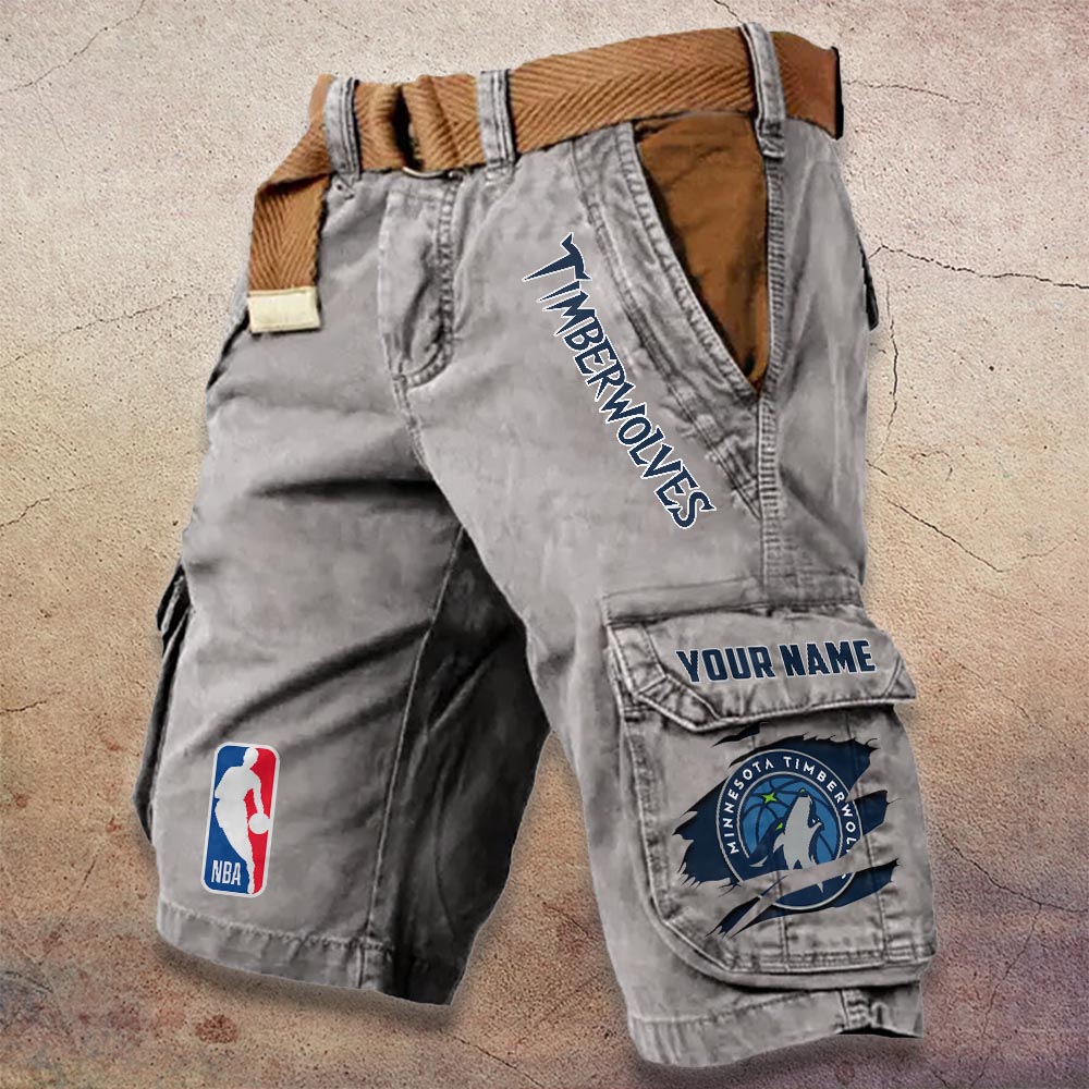Sportswearmerch Minnesota Timberwolves NBA Denim Short For Fan
