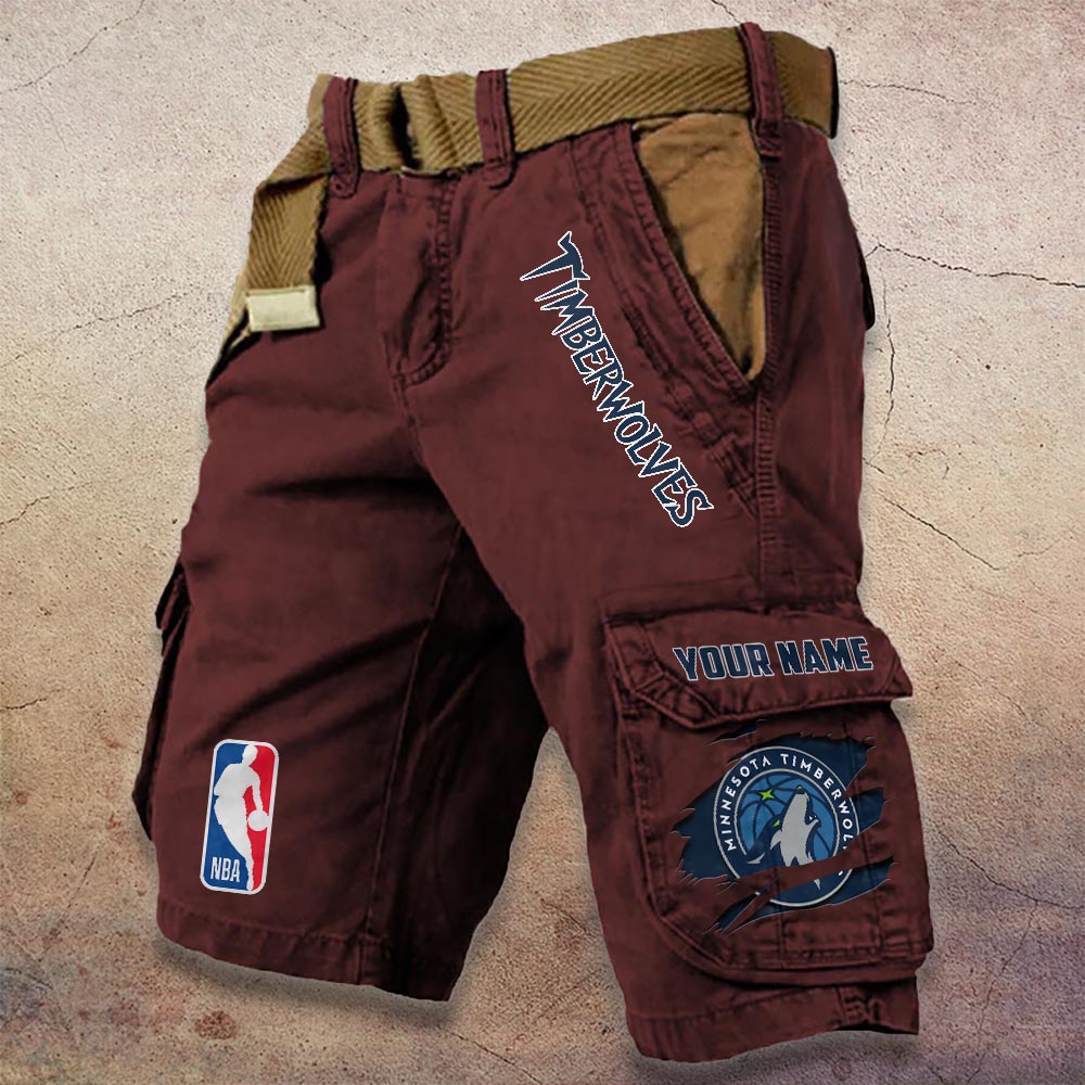 Sportswearmerch Minnesota Timberwolves NBA Denim Short For Fan