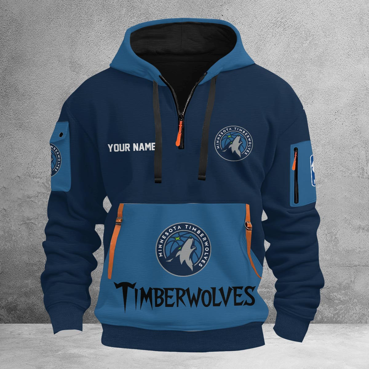 Sportswearmerch Minnesota Timberwolves NBA Half Zip Hoodie Personalized For Fan