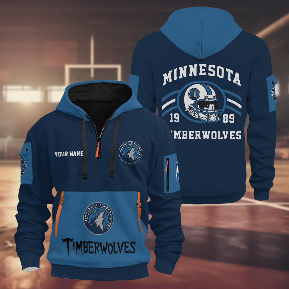 Sportswearmerch Minnesota Timberwolves NBA Half Zip Hoodie Personalized For Fan