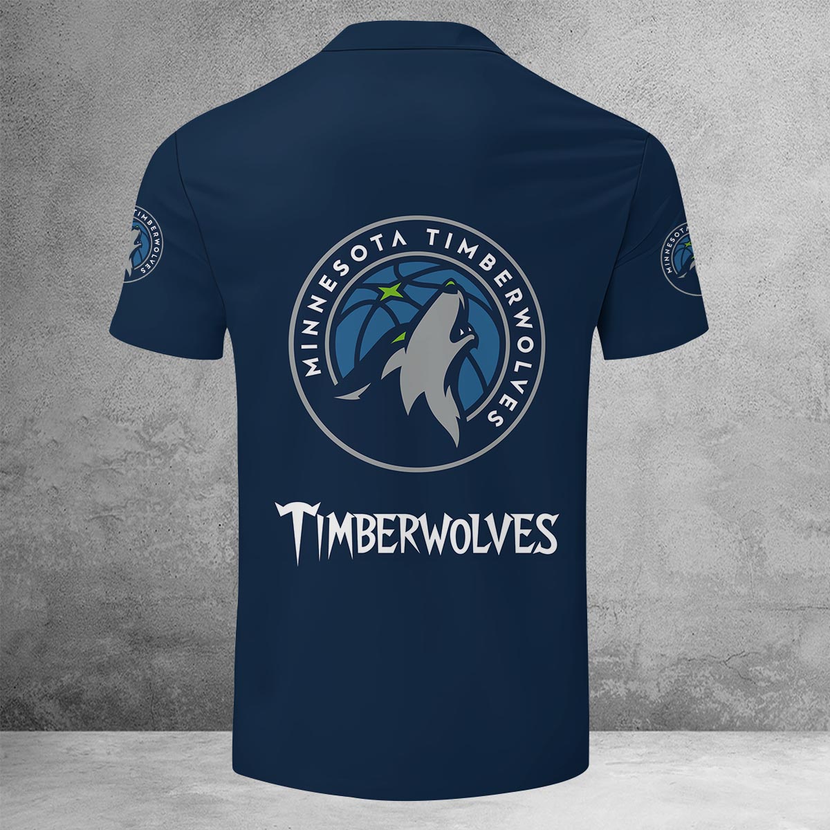 Sportswearmerch Minnesota Timberwolves NBA Lapel Zip Polo Shirt For Fan