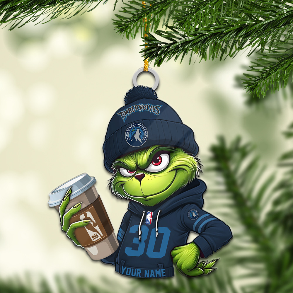 Sportswearmerch Minnesota Timberwolves NBA Personalized Personalized Acrylic Ornament For Fans