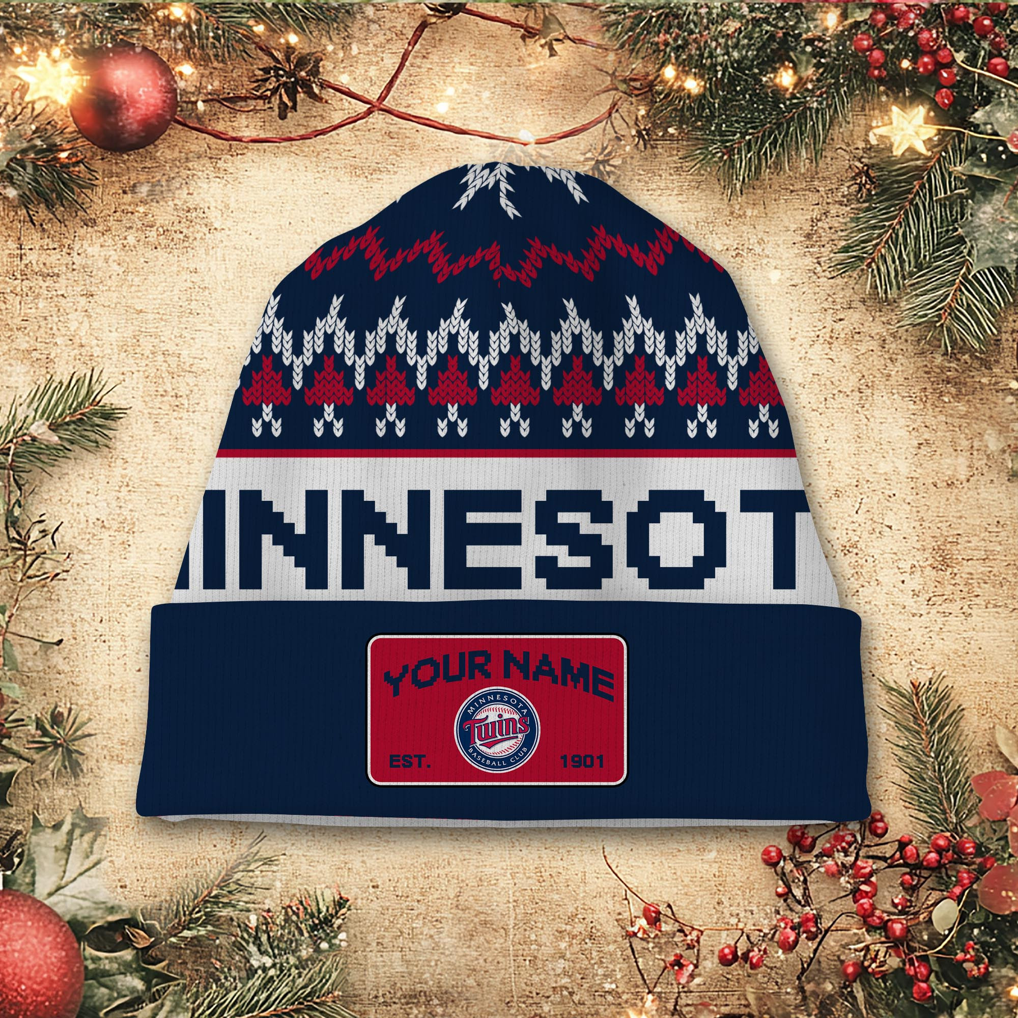 Sportswearmerch Minnesota Twins MLB Christmas Beanie Hat For Fan