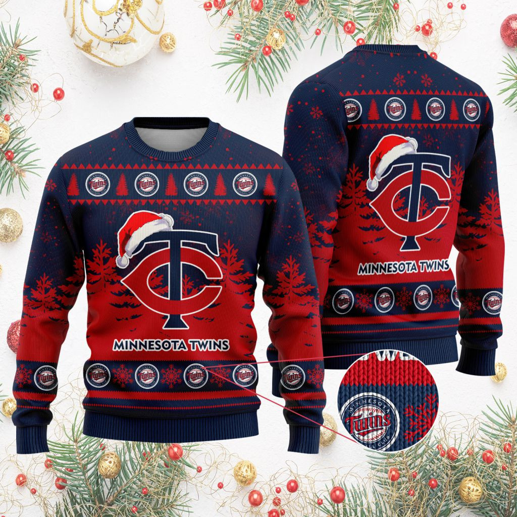 Sportswearmerch Minnesota Twins MLB Funny Christmas Ugly Sweater For Fans