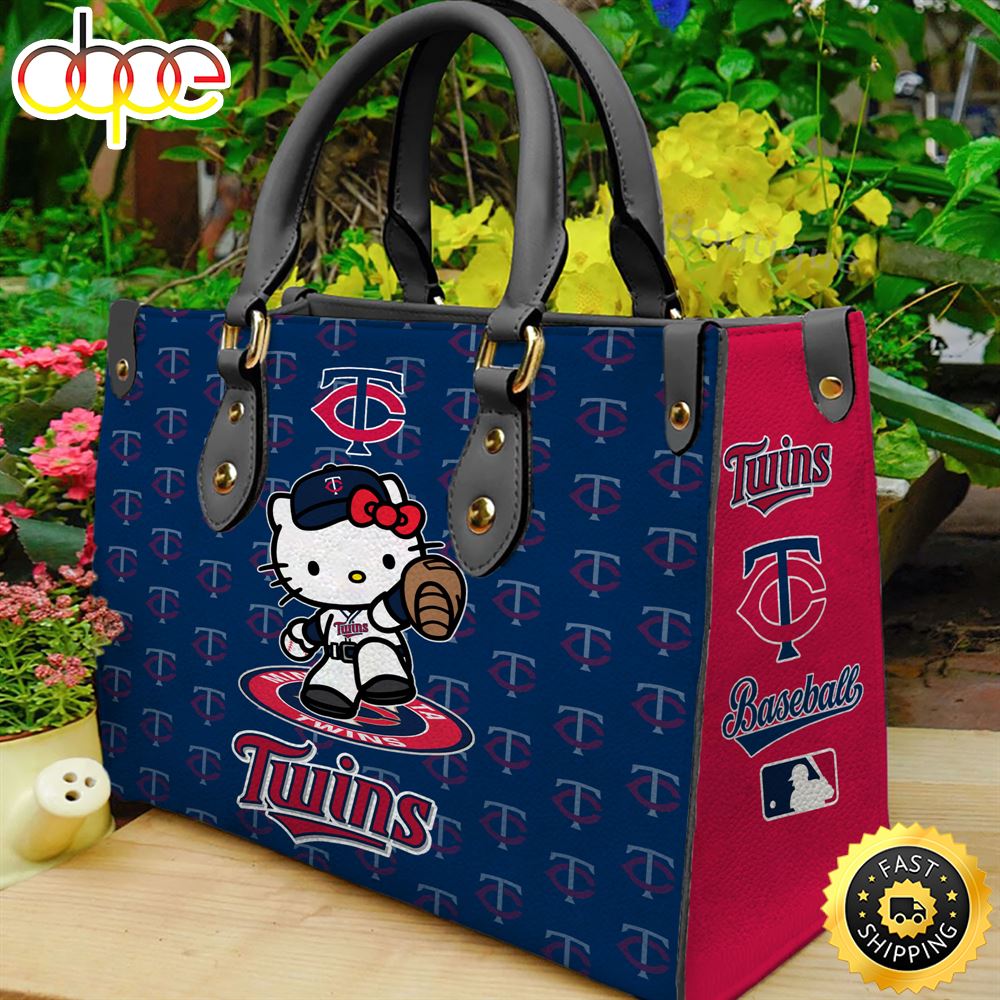 Sportswearmerch Minnesota Twins MLB x Kitty Women Leather Hand Bag For Fan