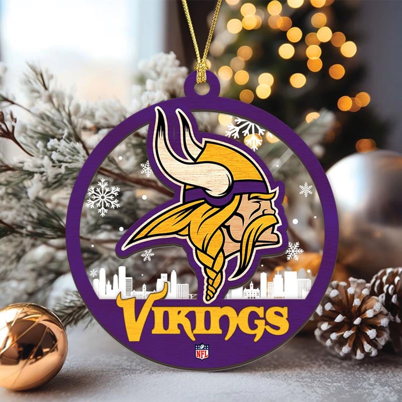 Sportswearmerch Minnesota Vikings NFL Acrylic Mix Wooden Ornament Gift For Fans