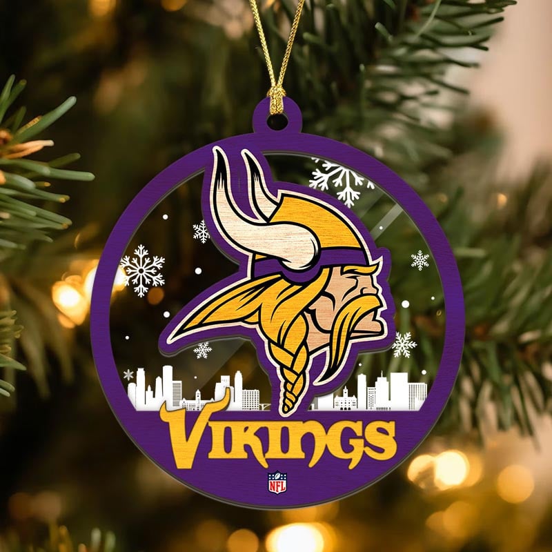 Sportswearmerch Minnesota Vikings NFL Acrylic Mix Wooden Ornament Gift For Fans