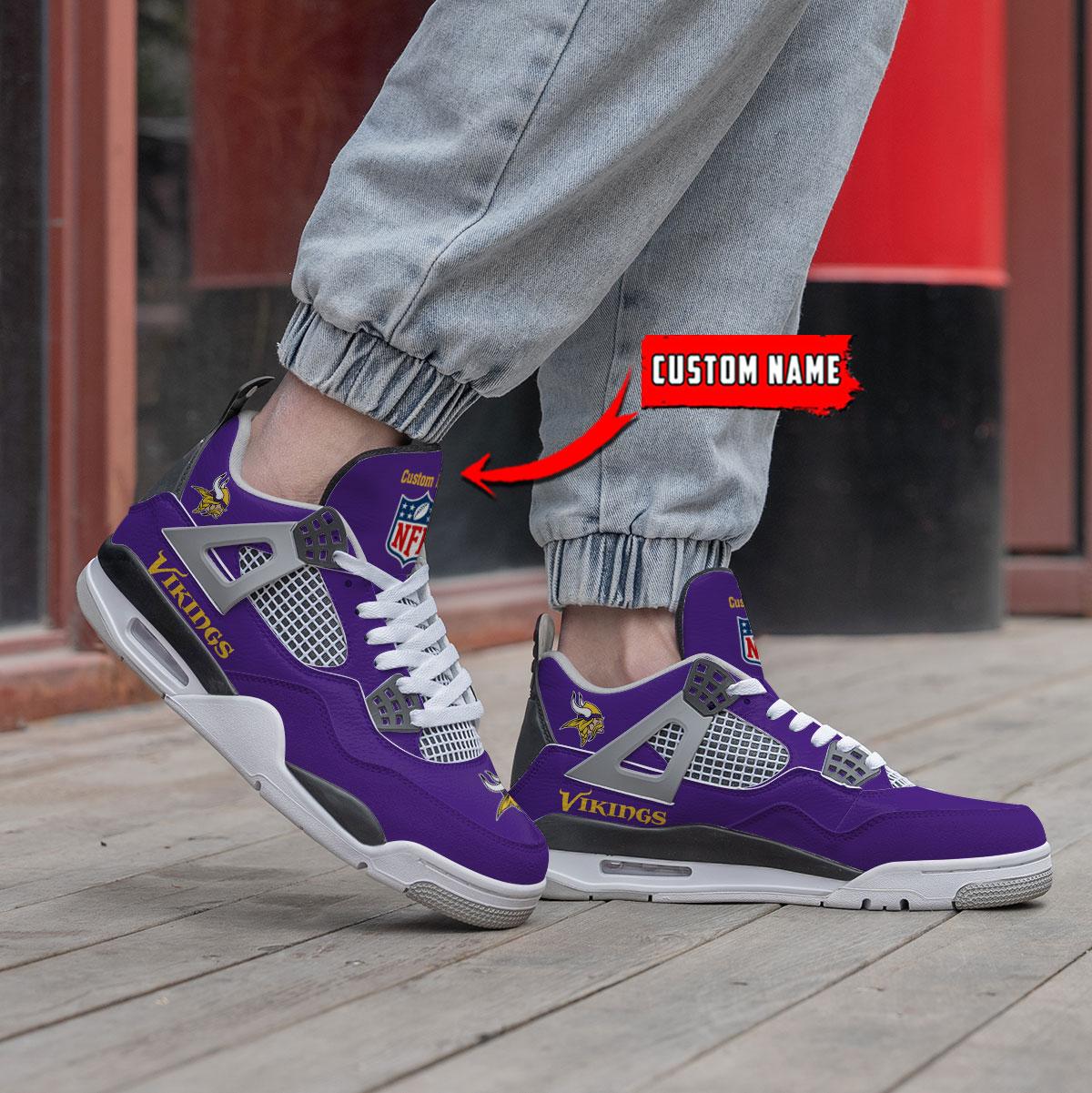 Sportswearmerch Minnesota Vikings NFL Air Jordan 4 Sneaker AJ4 Sneakers Shoes For Men And Women