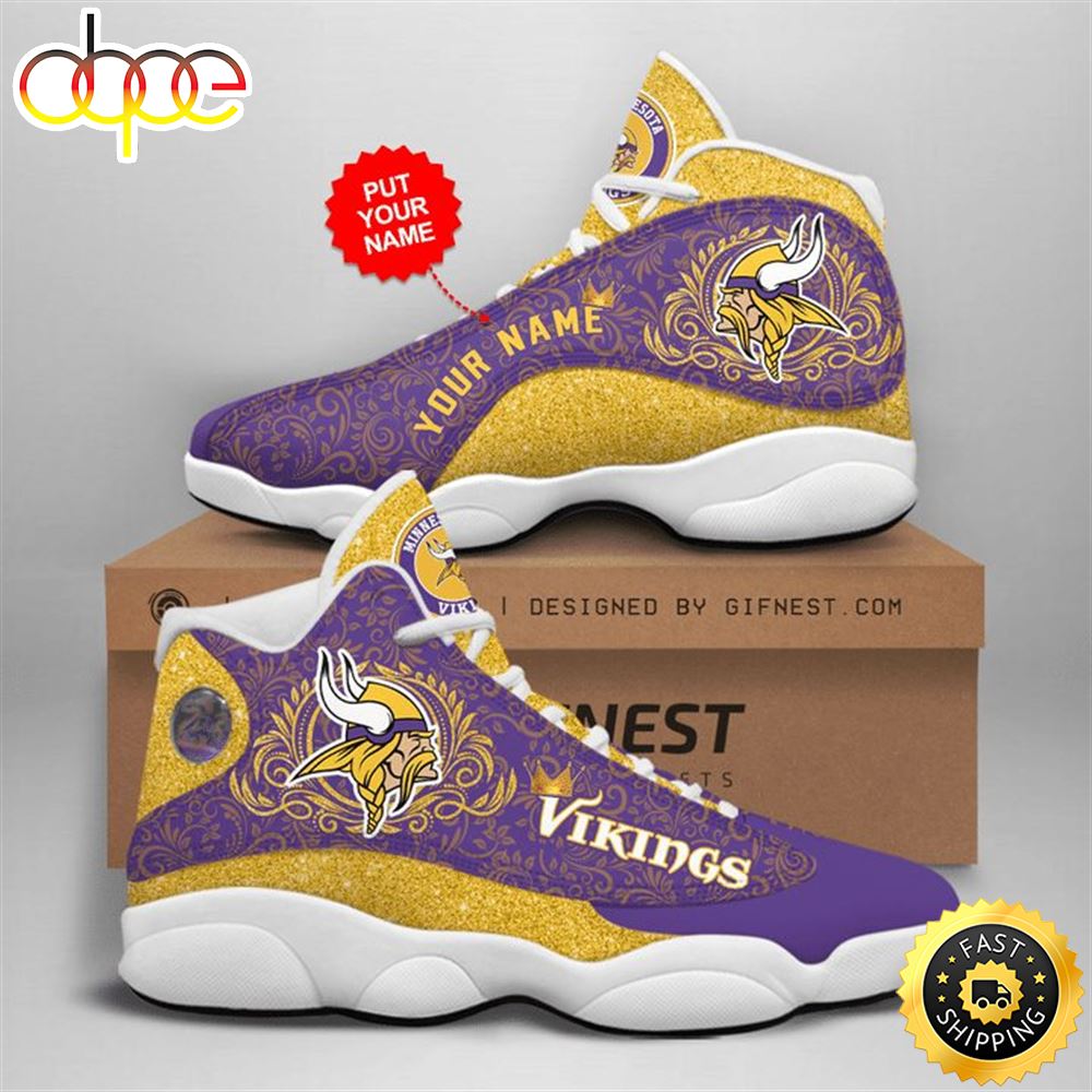 Sportswearmerch Minnesota Vikings NFL AJ13 Sneakers Shoes For Men And Women