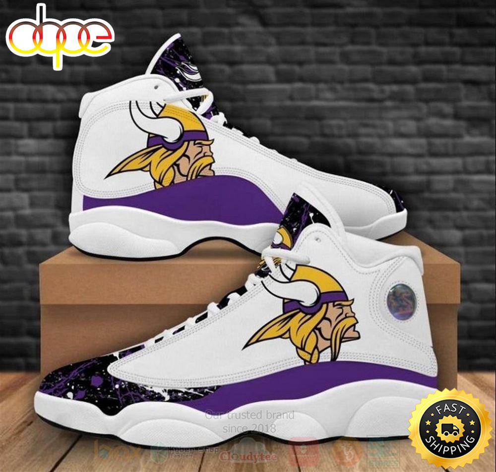 Sportswearmerch Minnesota Vikings NFL AJ13 Sneakers Shoes For Men And Women