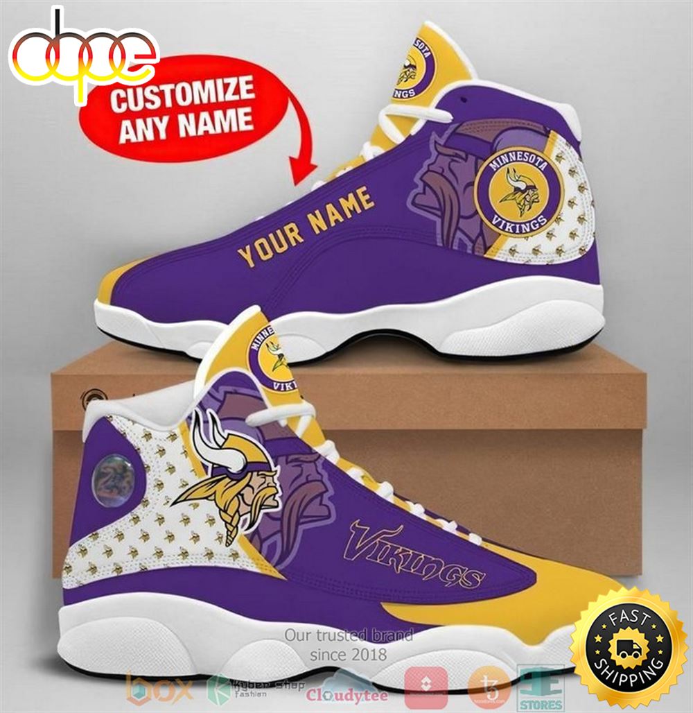 Sportswearmerch Minnesota Vikings NFL AJ13 Sneakers Shoes For Men And Women