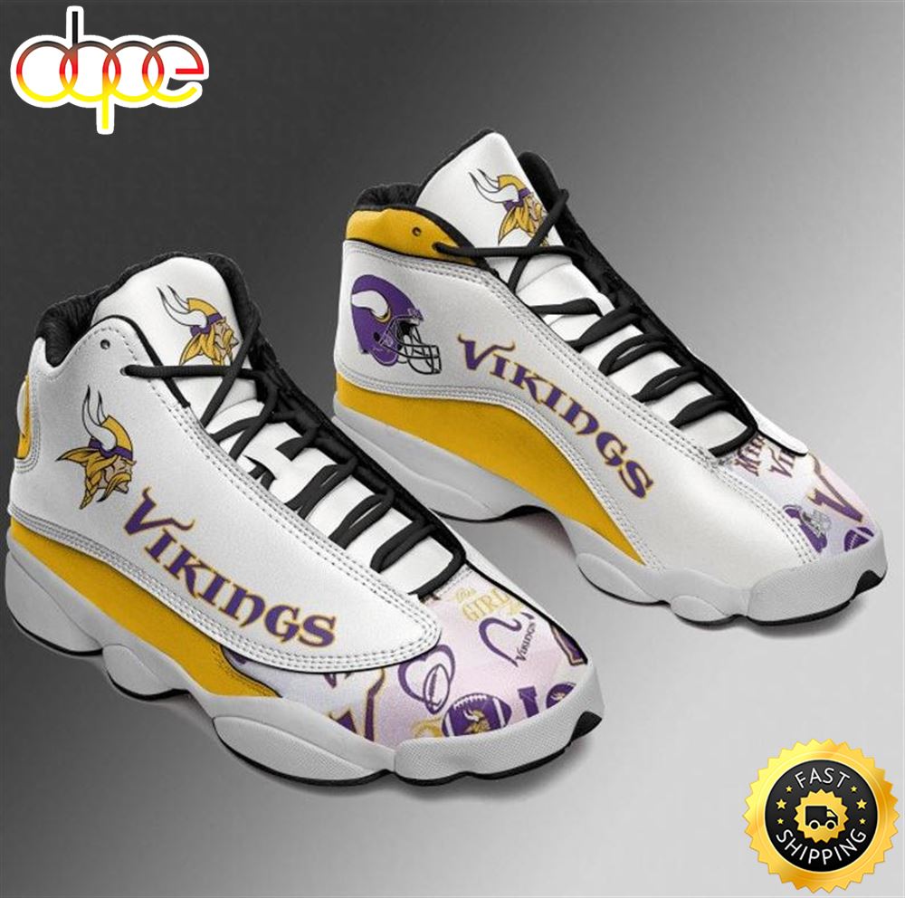 Sportswearmerch Minnesota Vikings NFL AJ13 Sneakers Shoes For Men And Women