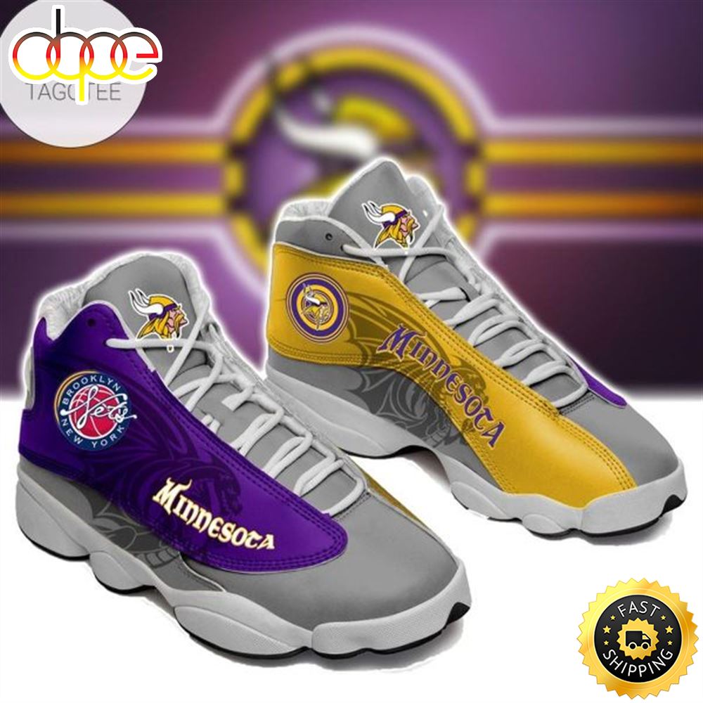 Sportswearmerch Minnesota Vikings NFL AJ13 Sneakers Shoes For Men And Women
