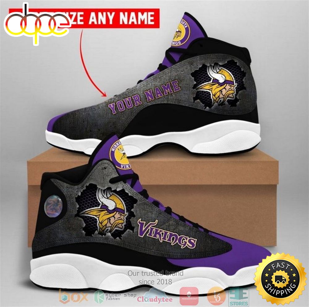 Sportswearmerch Minnesota Vikings NFL AJ13 Sneakers Shoes For Men And Women