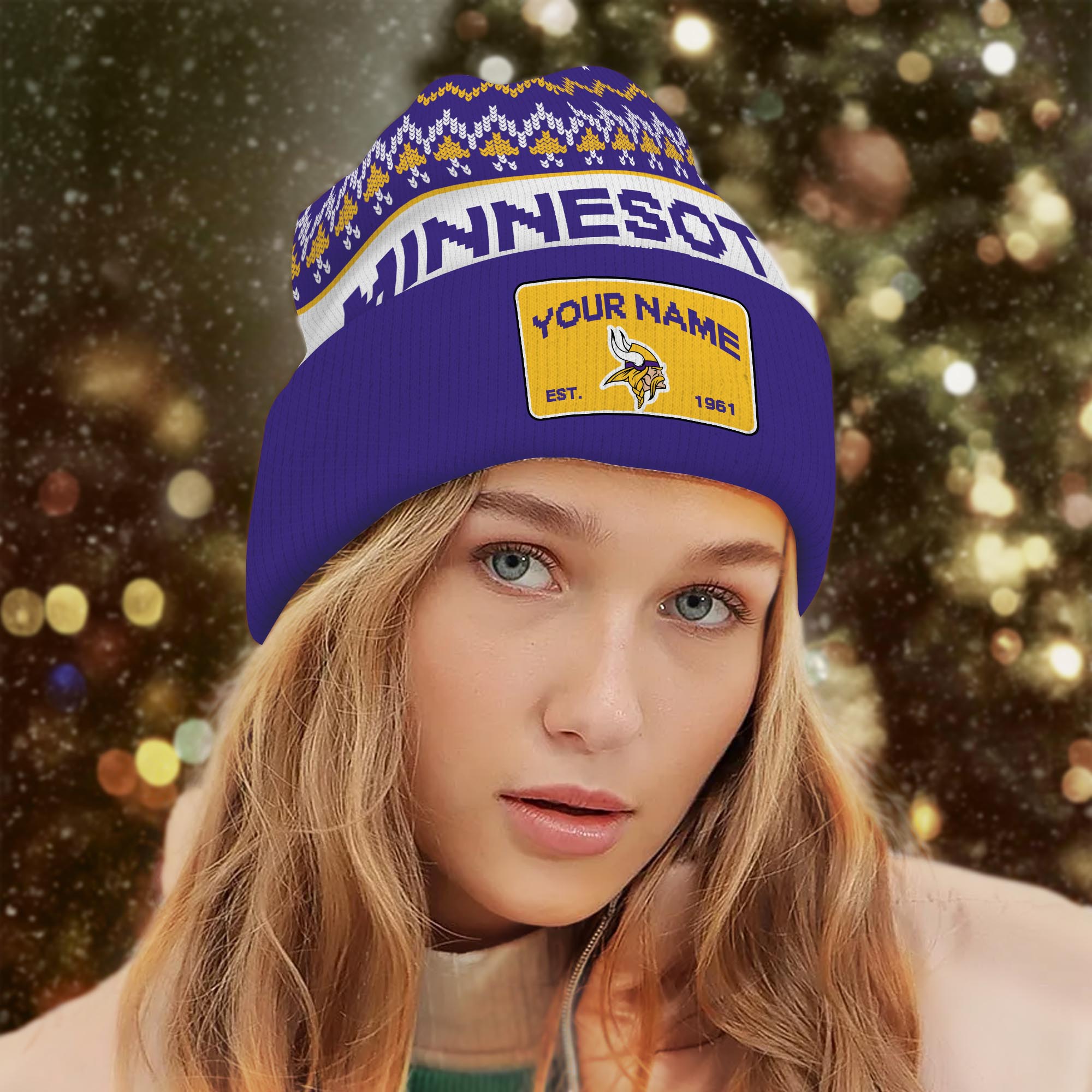 Sportswearmerch Minnesota Vikings NFL Christmas Beanie Hat For Fan