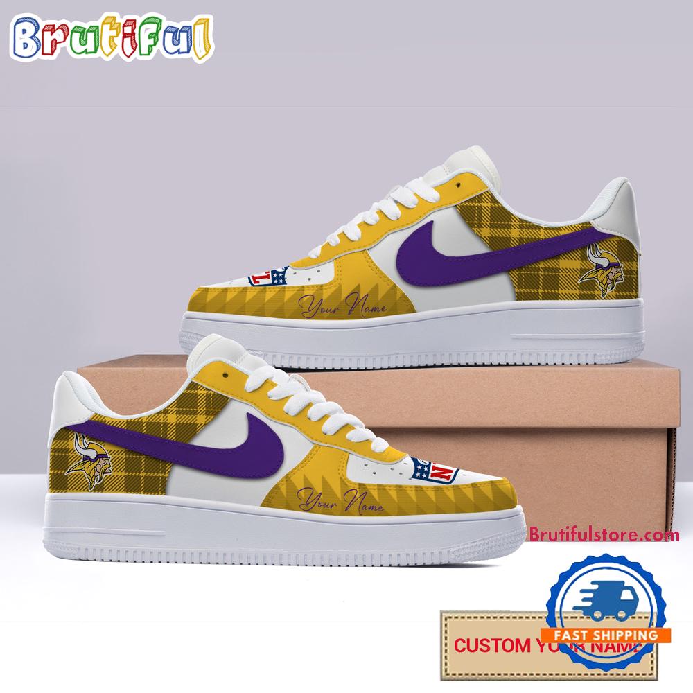 Sportswearmerch Minnesota Vikings NFL Christmas Logo Pattern Custom Air Low-Top Shoes For Men And Women