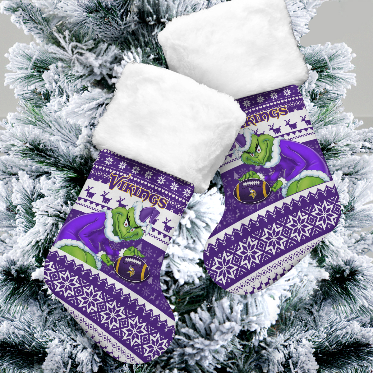 Sportswearmerch Minnesota Vikings NFL Christmas Socks For Fan