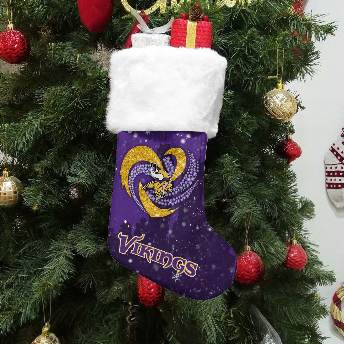 Sportswearmerch Minnesota Vikings NFL Christmas Socks For Fan