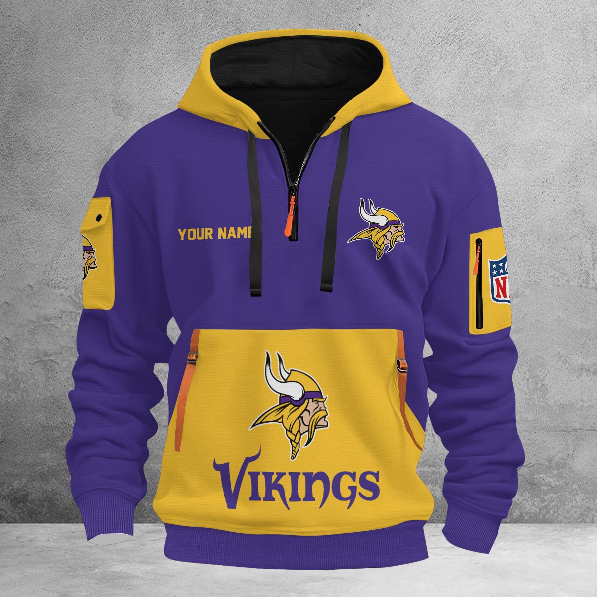 Sportswearmerch Minnesota Vikings NFL Half Zip Hoodie For Fan