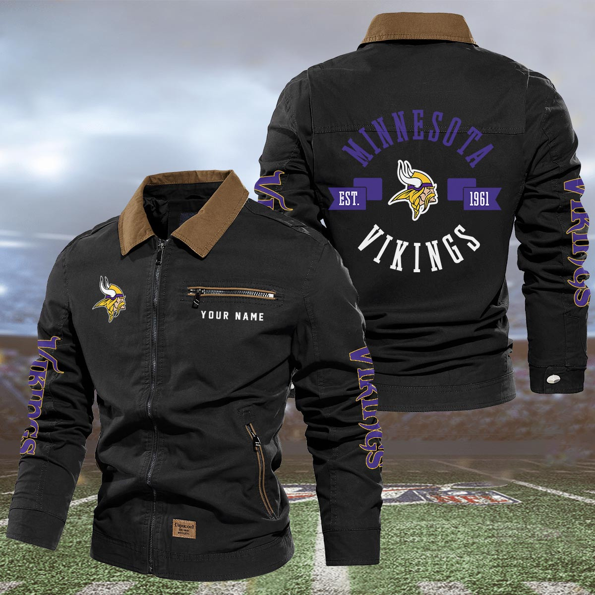 Sportswearmerch Minnesota Vikings NFL Lapel Jacket For Fan