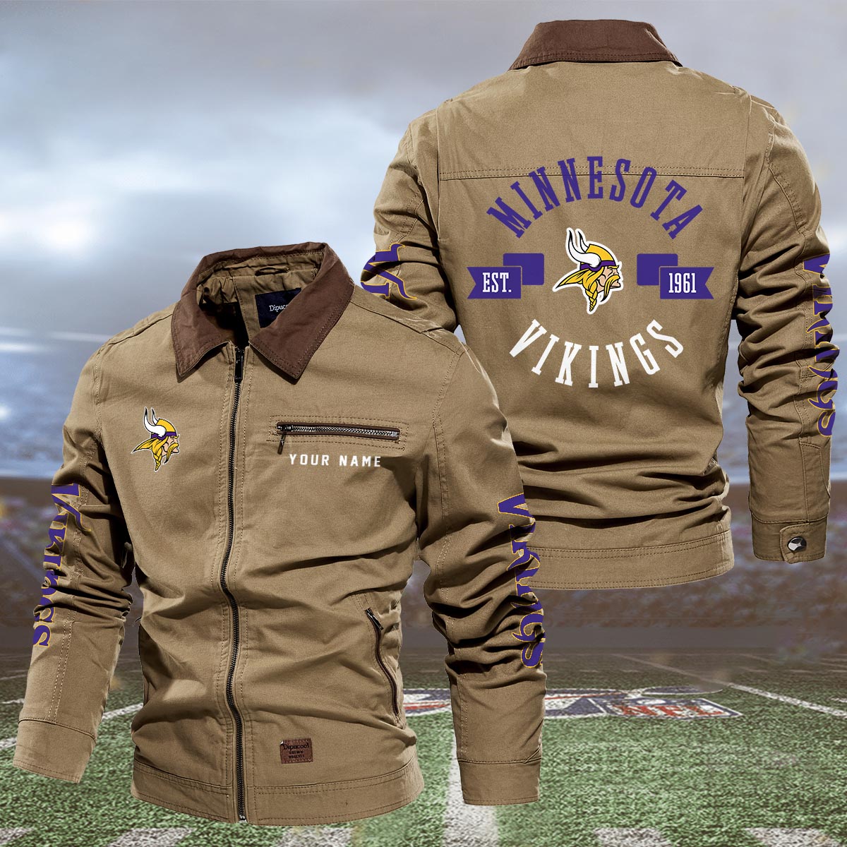 Sportswearmerch Minnesota Vikings NFL Lapel Jacket For Fan