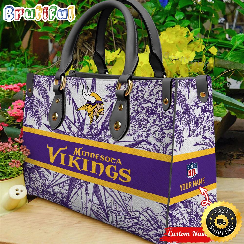 Sportswearmerch Minnesota Vikings NFL Leather Handbag For Fan