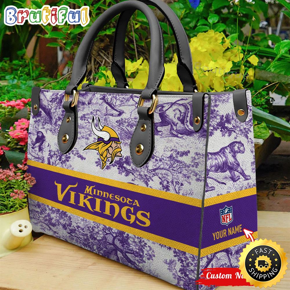 Sportswearmerch Minnesota Vikings NFL Leather Handbag For Fan