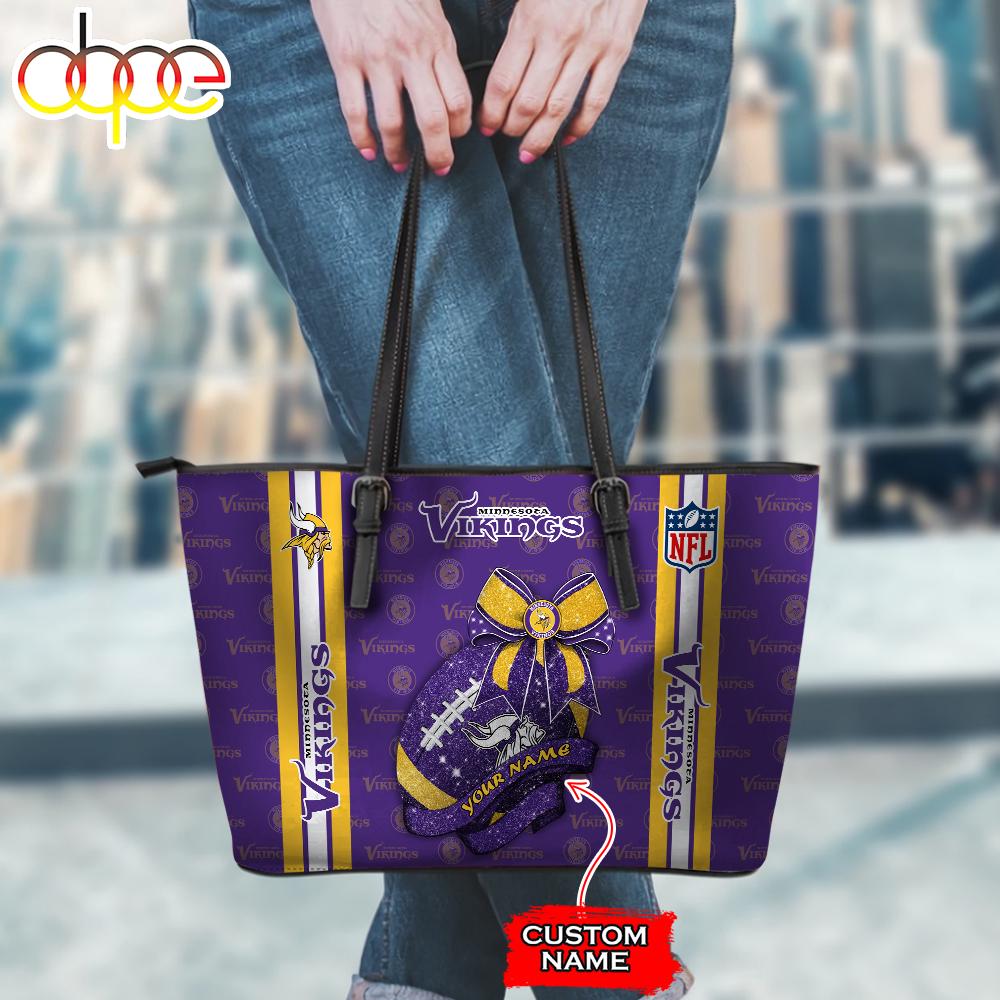 Sportswearmerch Minnesota Vikings NFL Leather Tote Bag For Fan