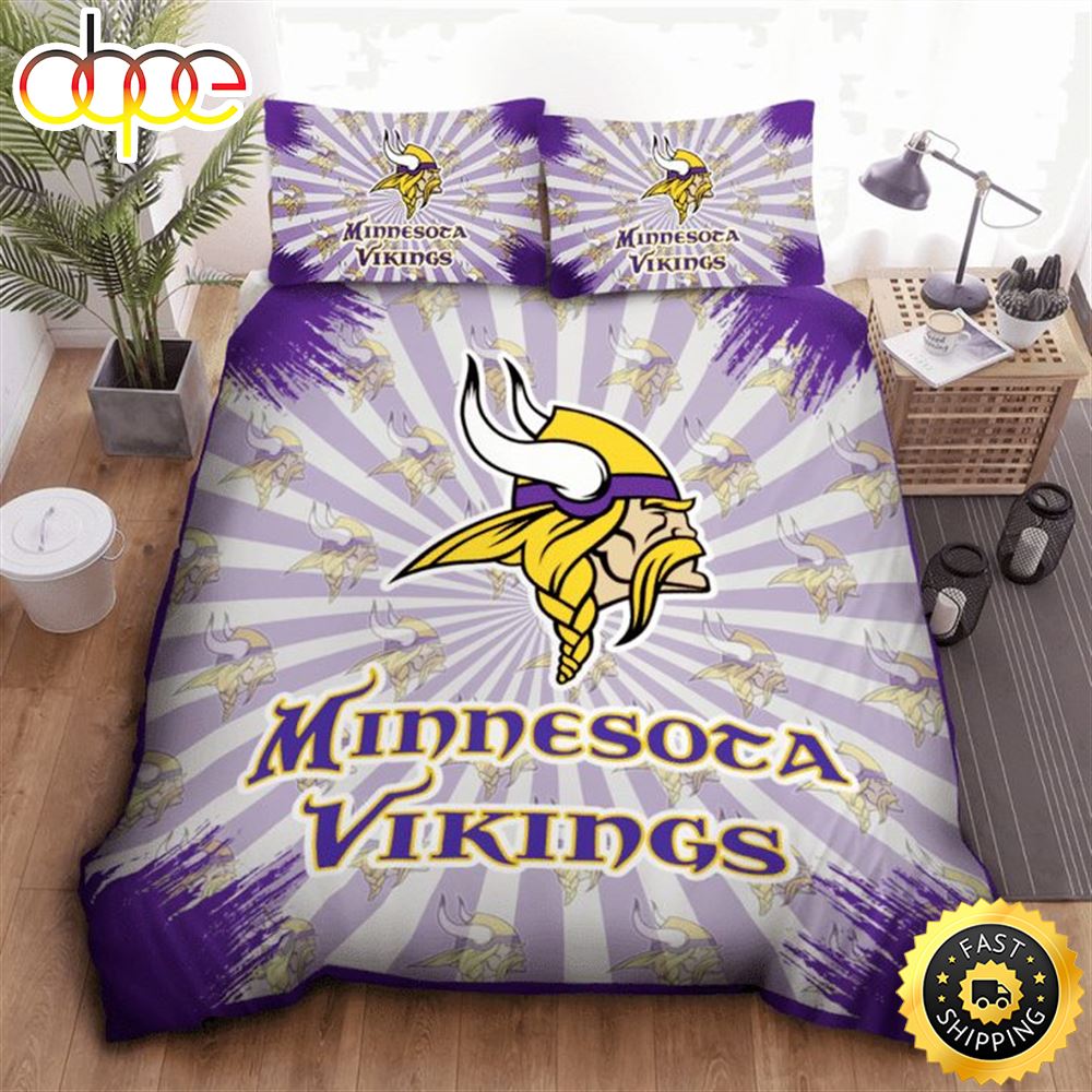 Sportswearmerch Minnesota Vikings NFL Light Purple Edition Bedding Set For Fan