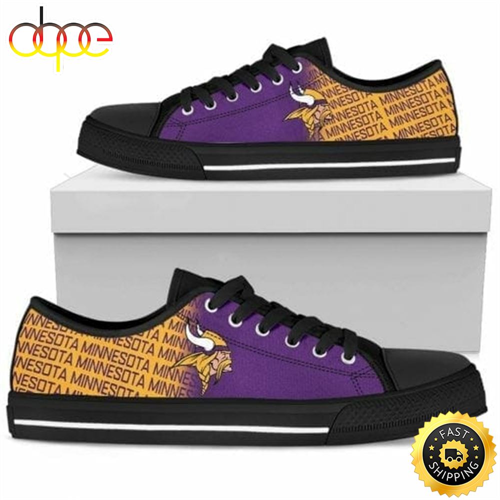 Sportswearmerch Minnesota Vikings NFL Low Top Canvas Sneakers Shoes For Men And Women