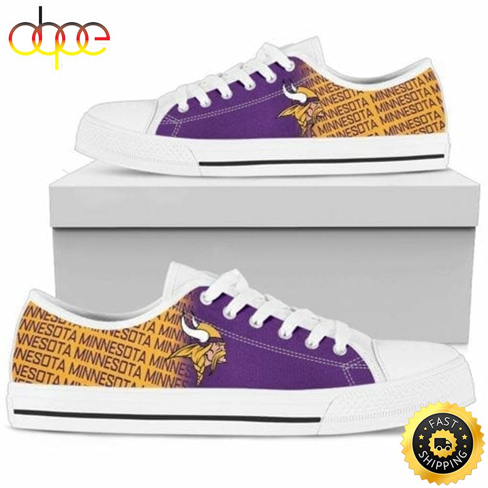 Sportswearmerch Minnesota Vikings NFL Low Top Canvas Sneakers Shoes For Men And Women