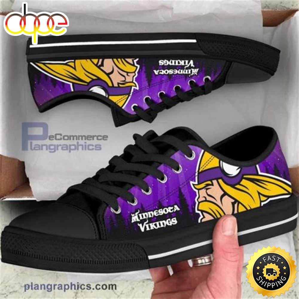 Sportswearmerch Minnesota Vikings NFL Low Top Canvas Sneakers Shoes For Men And Women