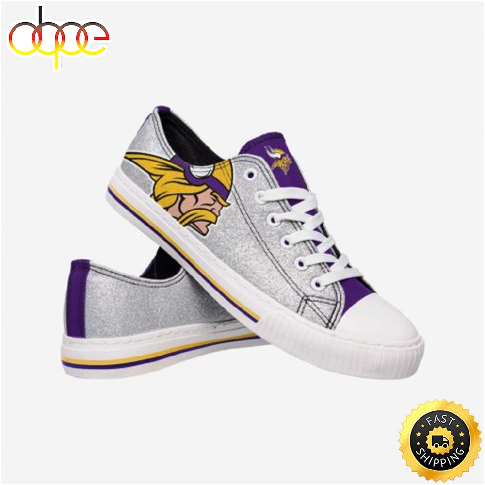 Sportswearmerch Minnesota Vikings NFL Low Top Canvas Sneakers Shoes For Men And Women