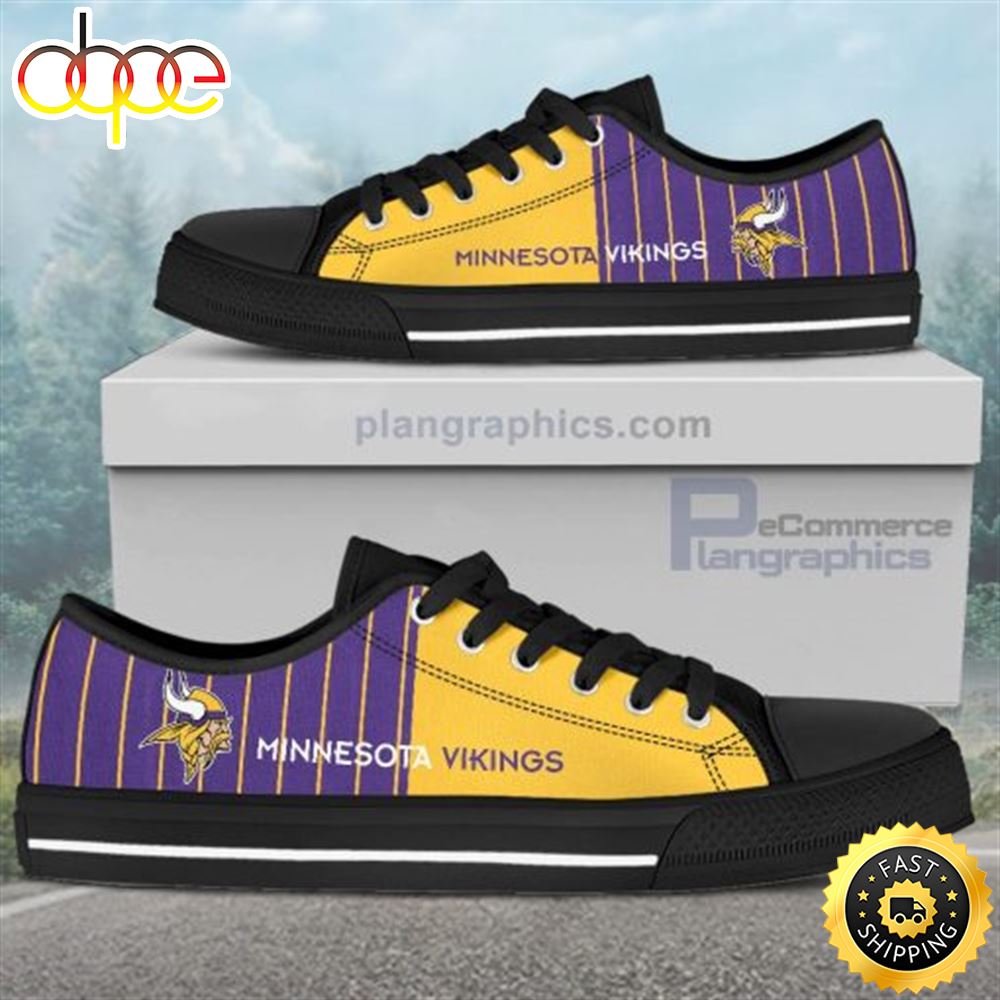 Sportswearmerch Minnesota Vikings NFL Low Top Canvas Sneakers Shoes For Men And Women
