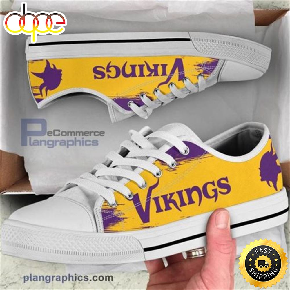 Sportswearmerch Minnesota Vikings NFL Low Top Canvas Sneakers Shoes For Men And Women