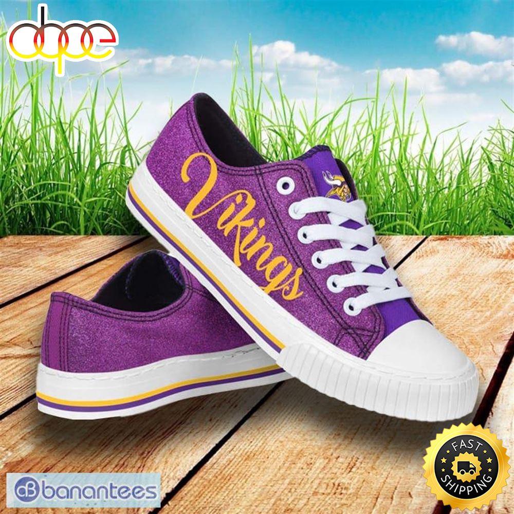 Sportswearmerch Minnesota Vikings NFL Low Top Canvas Sneakers Shoes For Men And Women