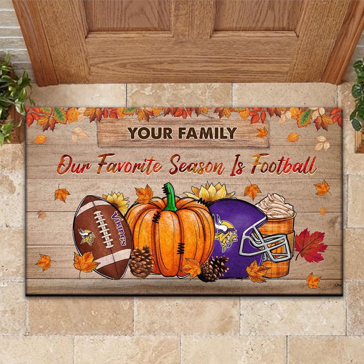 Sportswearmerch Minnesota Vikings NFL Our Favorite Season is Football Doormat For Fan