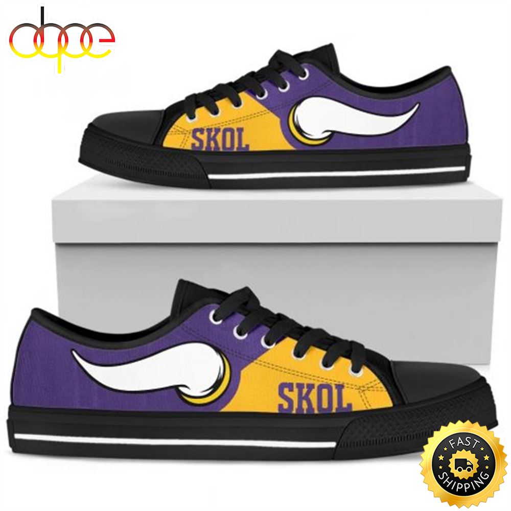 Sportswearmerch Minnesota Vikings NFL Pattern Low Top Canvas Sneakers Shoes For Men And Women