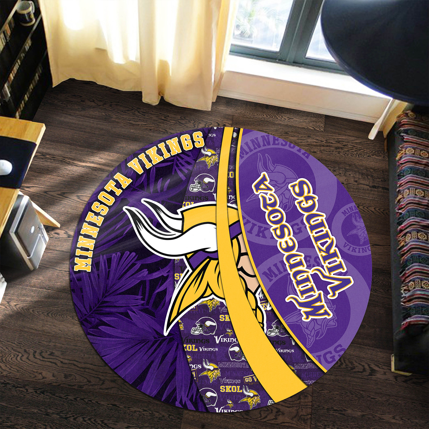 Sportswearmerch Minnesota Vikings NFL Round Rug For Fan