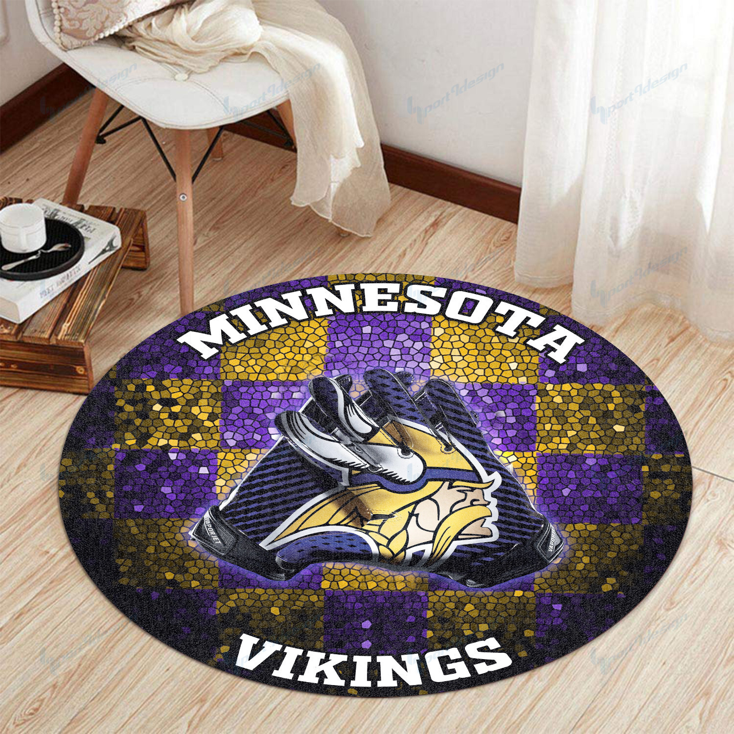 Sportswearmerch Minnesota Vikings NFL Round Rug For Fan