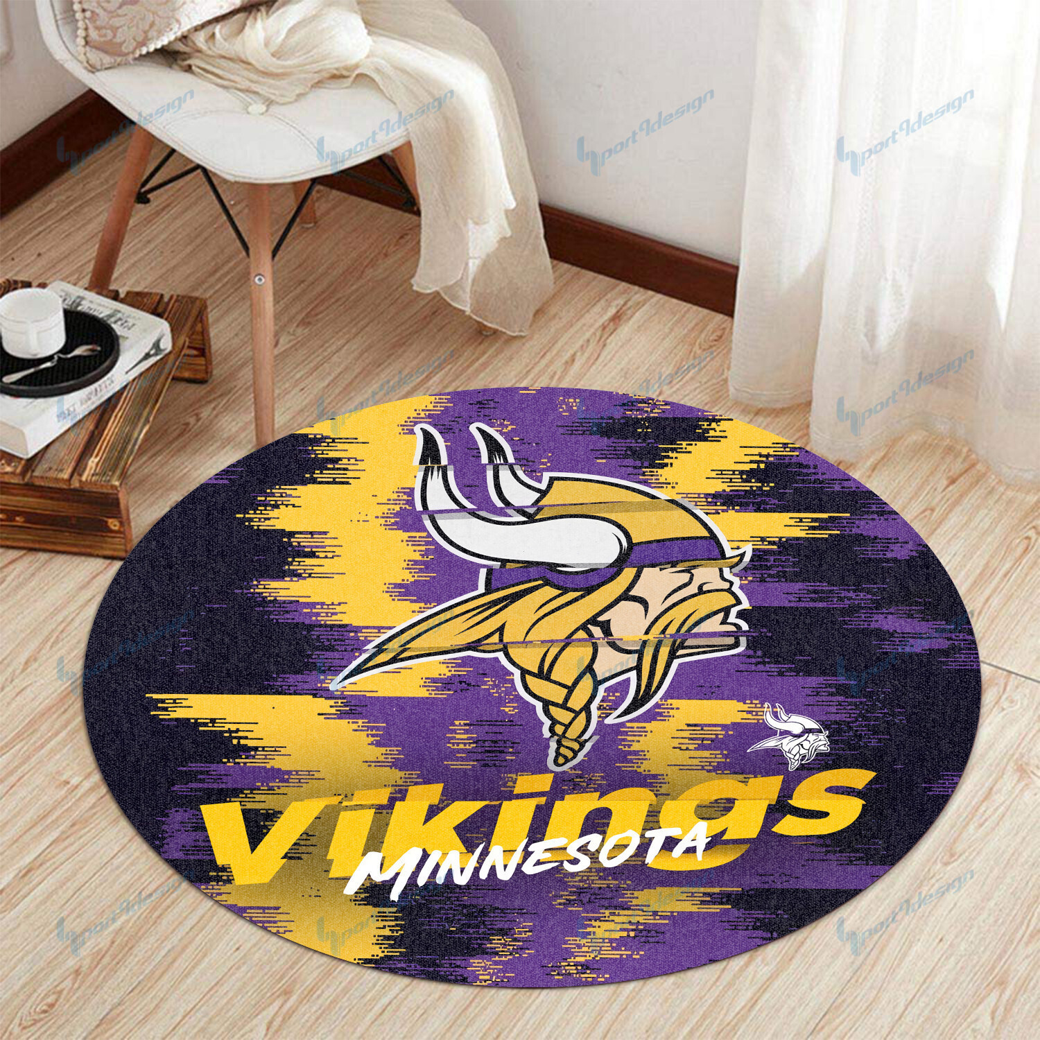 Sportswearmerch Minnesota Vikings NFL Round Rug For Fan