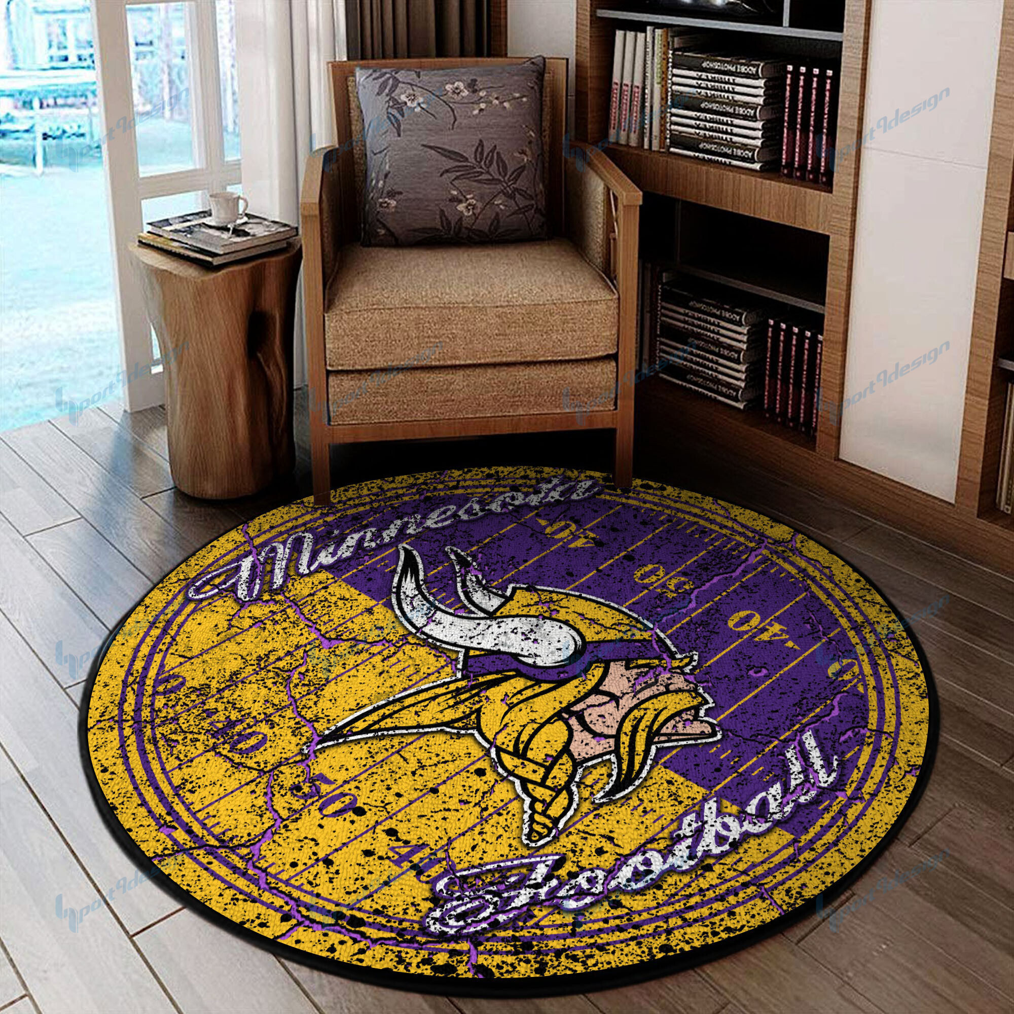 Sportswearmerch Minnesota Vikings NFL Round Rug For Fan