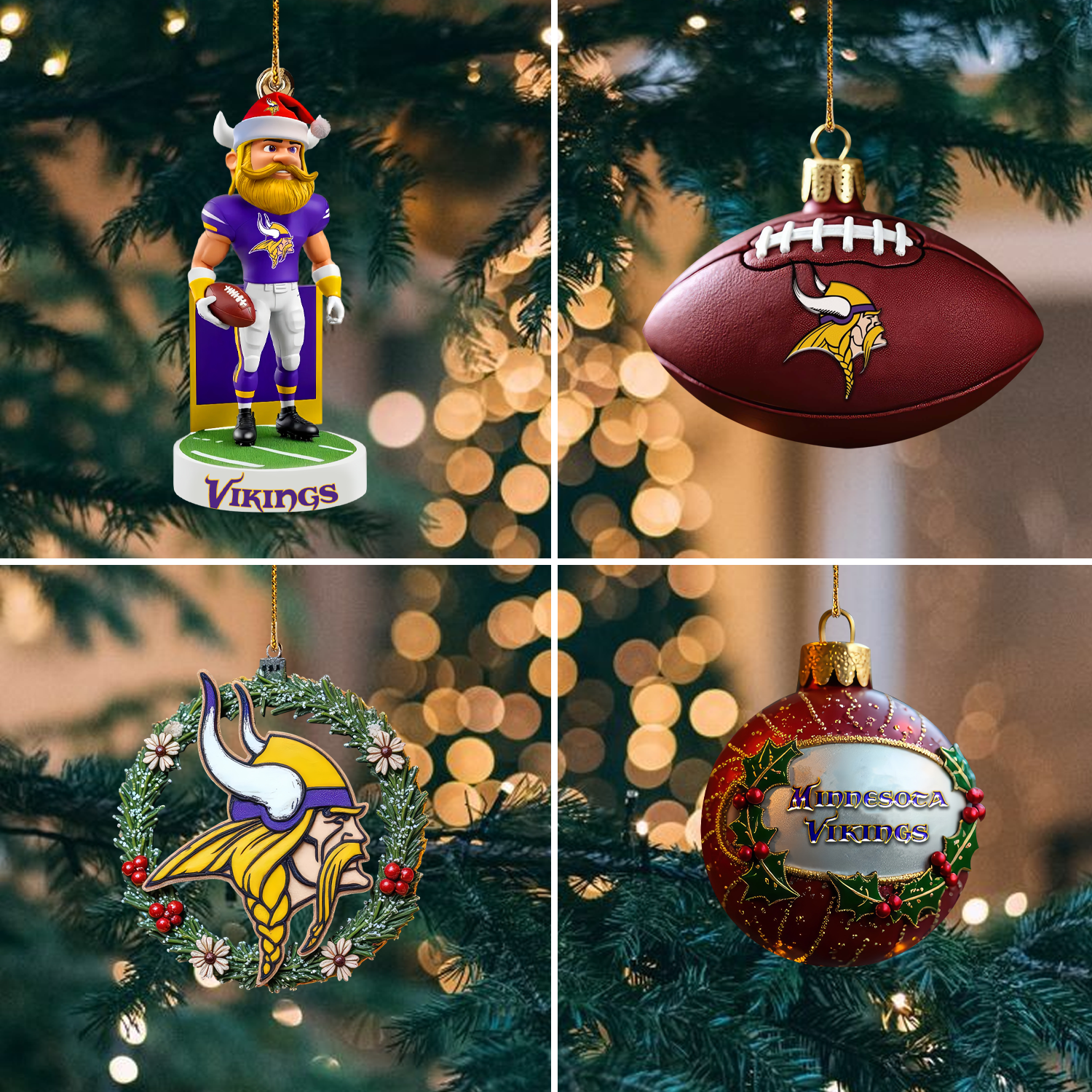 Sportswearmerch Minnesota Vikings NFL x Christmas Acrylic Ornament Gift For Fan