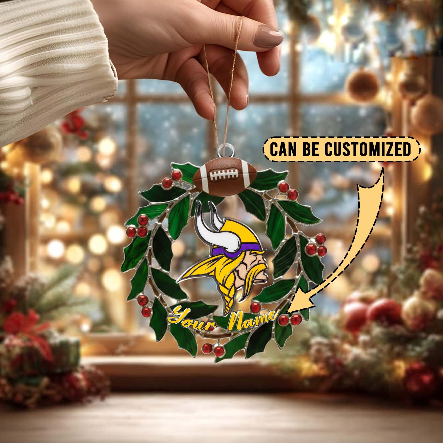 Sportswearmerch Minnesota Vikings NFL x Christmas Acrylic Ornament Gift For Fans