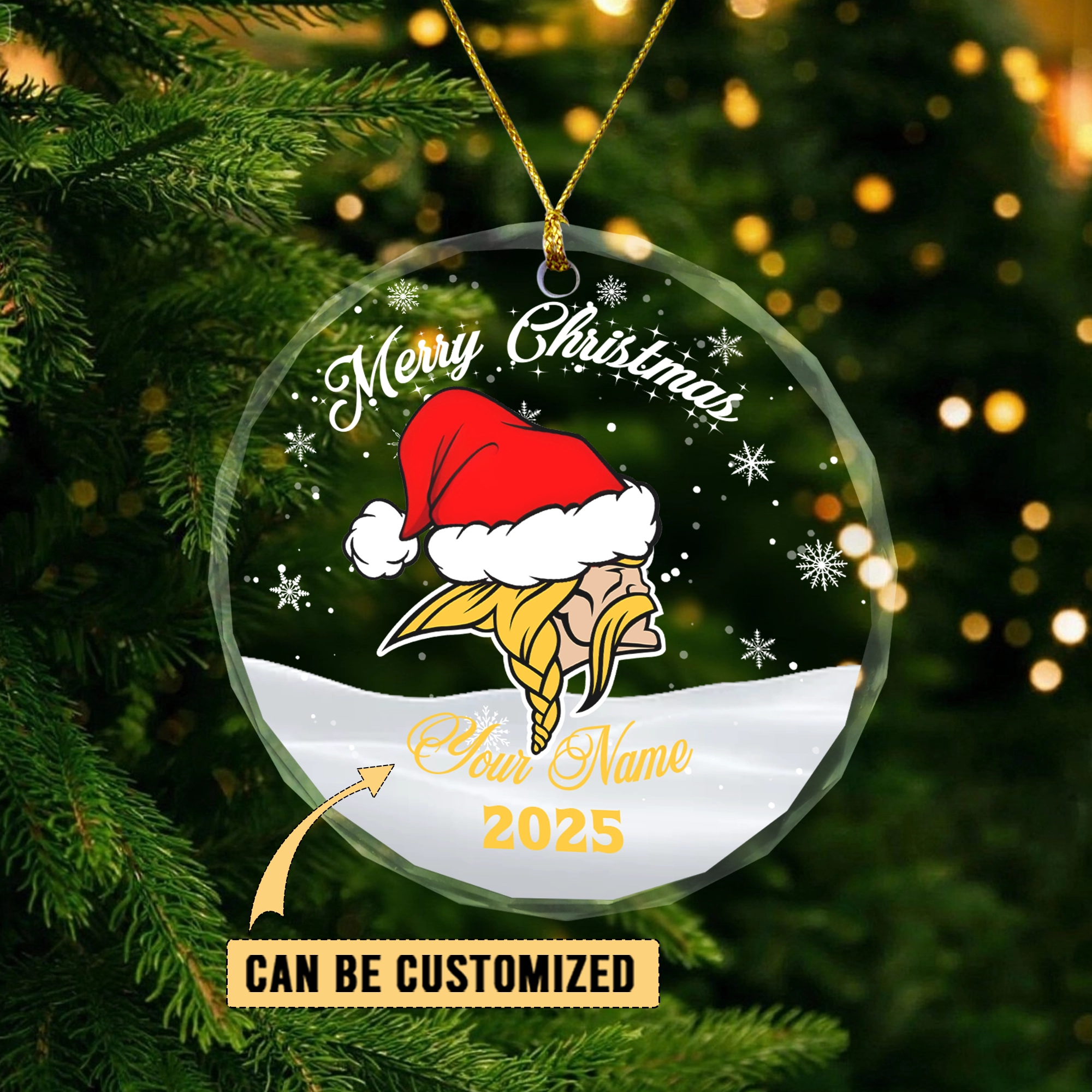 Sportswearmerch Minnesota Vikings NFL x Christmas Glass Ornament Gift For Fan
